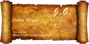 Jehn Olga névjegykártya